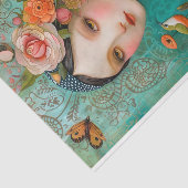 BOHO BIRD AND FLOWER MIRL DECOUPAY SEIDENPAPIER (Ausschnitt)