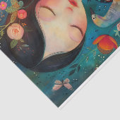 BOHO BIRD AND FLOWER MIRL DECOUPAY SEIDENPAPIER (Ausschnitt)