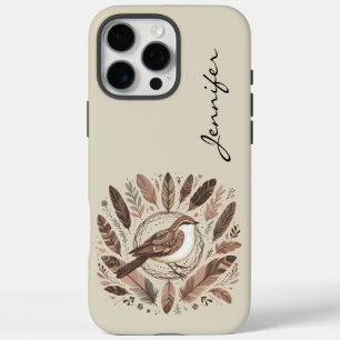 Boho Bird Indian Feather iPhone / iPad Gehäuse 16 Pro Max Hülle