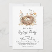 Boho Bird Nesting Party Nest Baby Shower Einladung (Vorderseite)