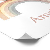 Boho Bird Rainbow mit Baby Name Kinderzimmer Poster (Ecke)