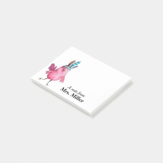 Boho Birdie Personalisiert Post-it Klebezettel (angewinkelt)