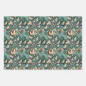 Boho Birds on Branches Botanical Geschenkpapier Set (Vorderseite)