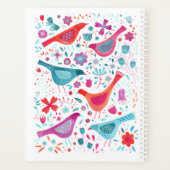 Boho Birds und Blume Aquarell Individuelle Name Planer (Rückseite)