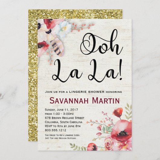 Boho Birken-Wäsche-Duschen-Einladungs-12x18 Einladung (Vorne/Hinten)