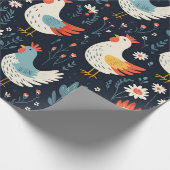 Boho Birthday Holiday Chicken Matte Geschenkpapier (Ecke)