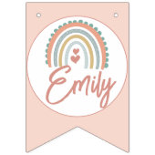 Boho Birthday Magic Light Coral Wimpelkette (Erste Fahne)