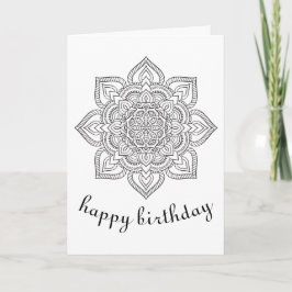 Boho Birthday Mandala Blumenzierkunst Karte