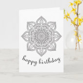 Boho Birthday Mandala Blumenzierkunst Karte (Gelbe Blume)