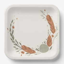 Boho Birthday Paper Plate – Earthy Party Decor Pappteller
