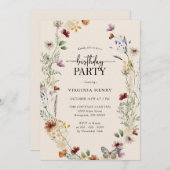 Boho Birthday Party Einladung (Vorne/Hinten)