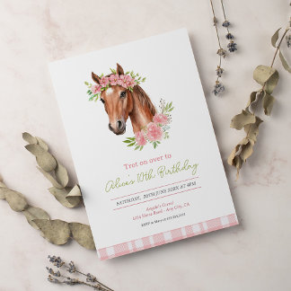 Boho Birthday Party mit Garland Horse Einladung