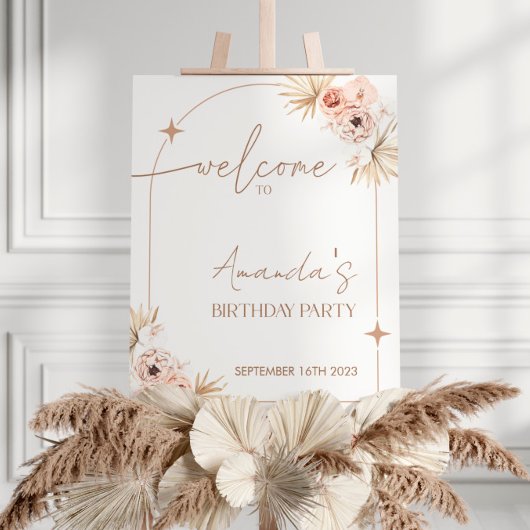 Boho Birthday Party Willkommensunterschrift | Boho Poster