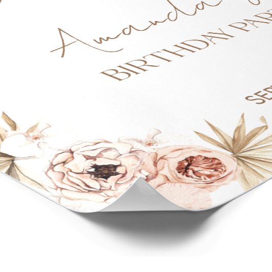 Boho Birthday Party Willkommensunterschrift | Boho Poster (Ecke)