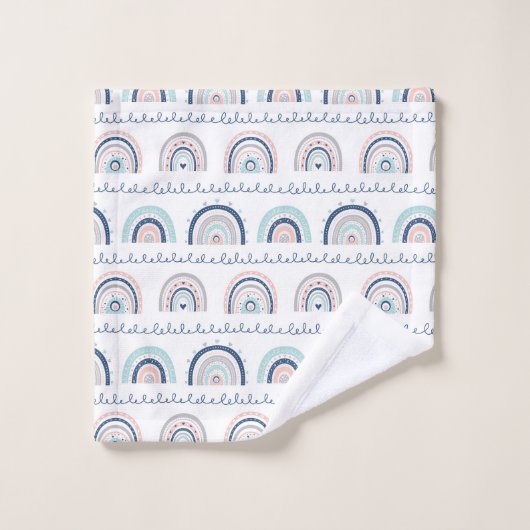 Boho Birthday Towels Rainbow Pastel for Kids Badhandtuch Set (Waschlappen)