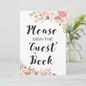 Boho Bitte unterschreiben Sie das Gästebuch "Signi Einladung (Stehend Vorderseite)