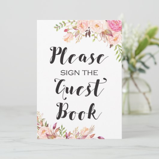 Boho Bitte unterschreiben Sie das Gästebuch "Signi Einladung (Stehend Vorderseite)