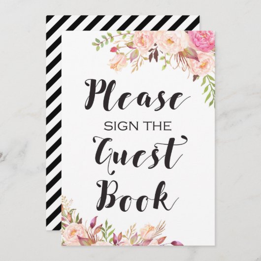 Boho Bitte unterschreiben Sie das Gästebuch "Signi Einladung (Vorne/Hinten)