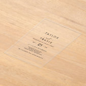 Boho Black Acrylic Modern Wedding Einladung (Ablage )