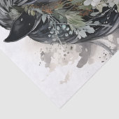 Boho Black and White Floral Horse Seidenpapier (Detail)