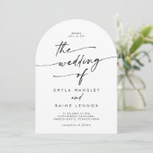 Boho Black and White Foto QR Codeliste Einladung (Stehend Vorderseite)