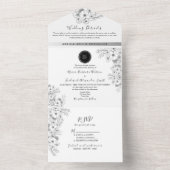 Boho Black and White Wedding All In One Einladung (Innen Boden)