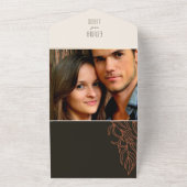 Boho Black and White Wedding All In One Einladung (Außenbereich)