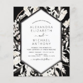 Boho Black Beige Botanische Hochzeit (Vorderseite)