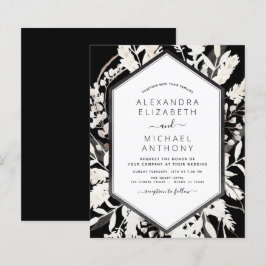 Boho Black Beige Botanische Hochzeit