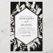 Boho Black Beige Botanische Hochzeit (Vorderseite)