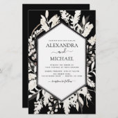 Boho Black Beige Botanische Hochzeit (Vorne/Hinten)