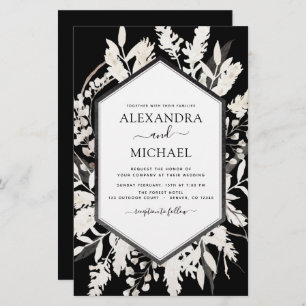 Boho Black Beige Botanische Hochzeit