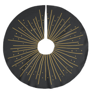 Boho Black Burst Polyester Tree Skirt Weihnachtsbaumdecke