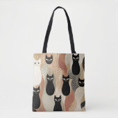 Boho black Cat halloween Tasche (Vorderseite)