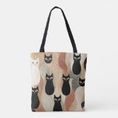 Boho black Cat halloween Tasche (Rückseite)