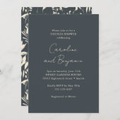 Boho Black Floral Elegante Minimalistische Dusche Einladung (Vorne/Hinten)