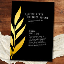 Boho Black Gold Foil Vintag Botanische Hochzeit