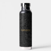 Boho Black Gray Botanical Trinkflasche (Links)
