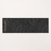 Boho Black Gray Botanical Yogamatte (Rückseite (Horizontal))
