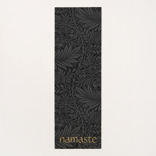 Boho Black Gray Botanical Yogamatte (Rückseite)