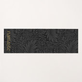 Boho Black Gray Botanical Yogamatte (Vorderseite (Horizontal))