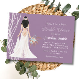 Boho Black Hair Bridge with Pearls Brautparty P Einladung