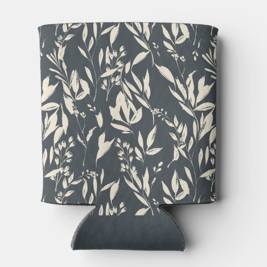 Boho Black Hand Drawn Bloral Wedding Custom Dosenkühler (Rückseite)