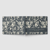 Boho Black Hand Drawn Bloral Wedding Custom Gästebuch (Voll)