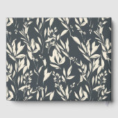 Boho Black Hand Drawn Bloral Wedding Custom Gästebuch (Rückseite)