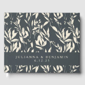 Boho Black Hand Drawn Bloral Wedding Custom Gästebuch (Vorderseite)