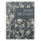 Boho Black Hand Drawn Bloral Wedding Custom Notizblock (Vorderseite)