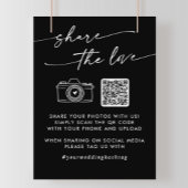 Boho-Black-Hochzeit Teilen Sie die Liebe QR-Code Poster