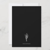 Boho Black Minimalistisch Botanical Bouquet Save The Date (Rückseite)