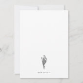 Boho Black Minimalistisch Botanical Bouquet Save The Date (Rückseite)